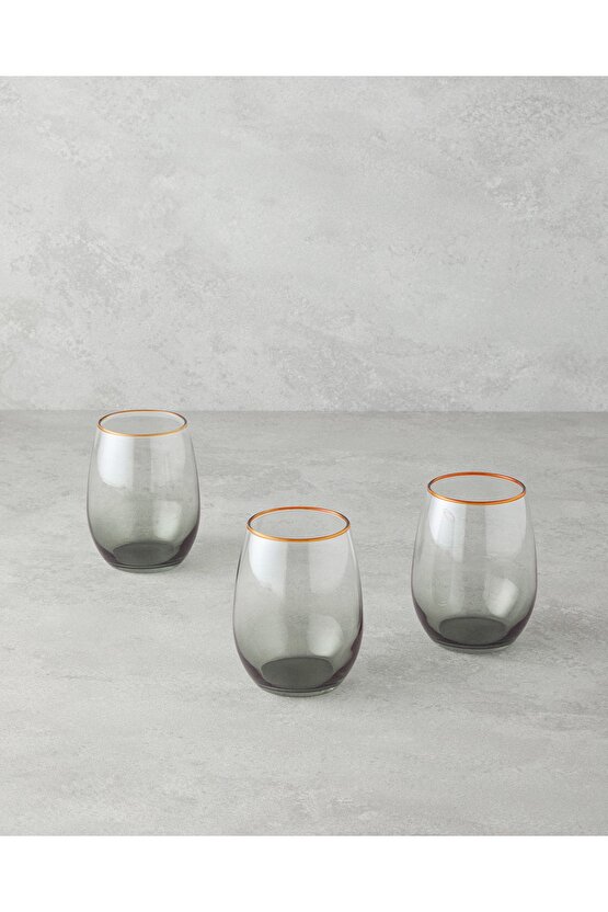 Citrus Cam 3lü Bardak 350 ml Amber-Yeşil