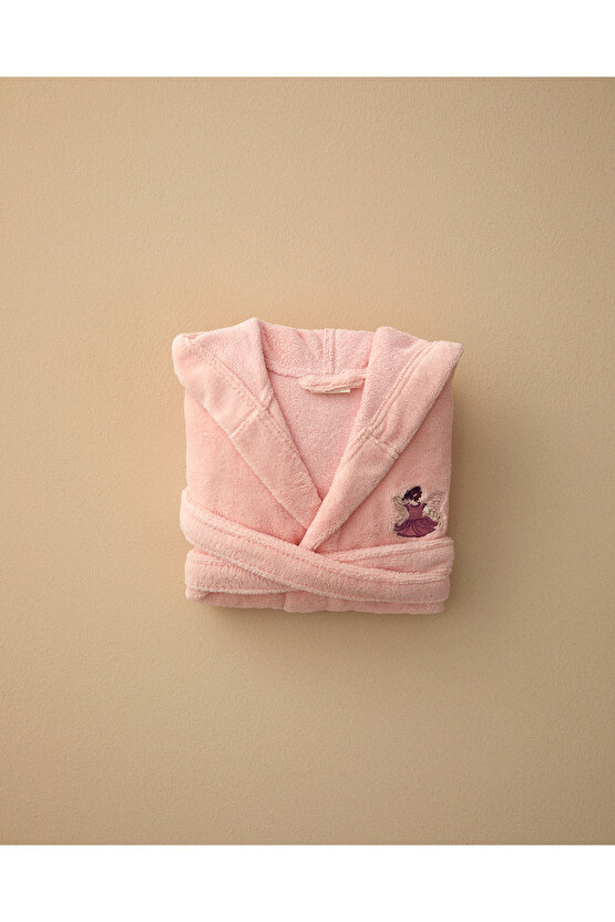 Fairy Triga %100 Pamuklu Çocuk Bornoz Pudra