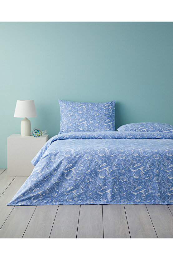 Underwater Wonders King Size Nevresim Seti Koyu Mavi