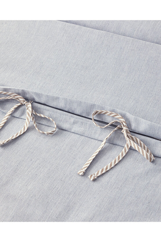 Comfy Plain Tek Kişilik Nevresim Takımı Mavi - Bej