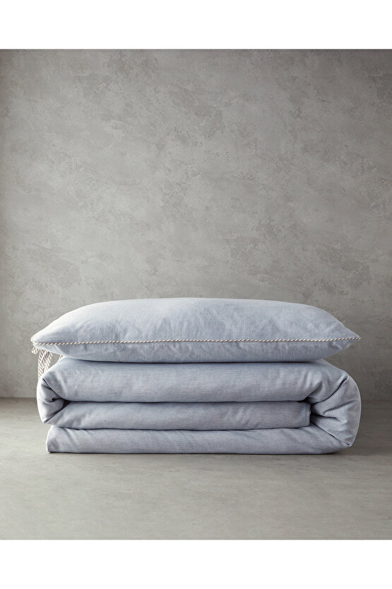 Comfy Plain Tek Kişilik Nevresim Takımı Mavi - Bej