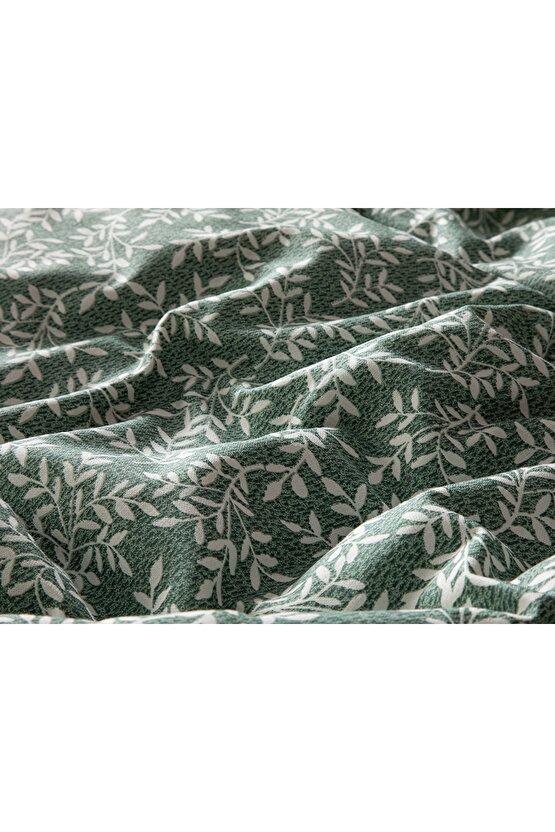 Olive Branch Crep Double Person Set Lenjerä±e De Pat 200x220 Cm Green