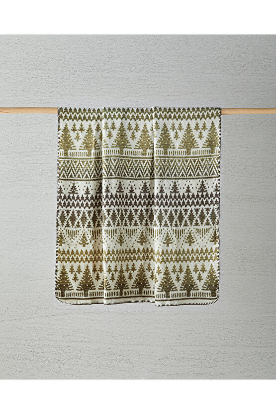 Noble pine Akrilik Pamuklu Tv Battaniyesi 130x170 cm Yeşil
