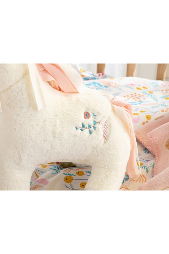 Little Unicorn Dekoratif Yastık 40x30 Cm Beyaz