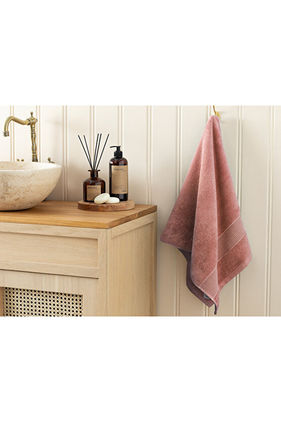 Deluxe Low Twist Yüz Havlusu 50x90 Cm Gül Kurusu