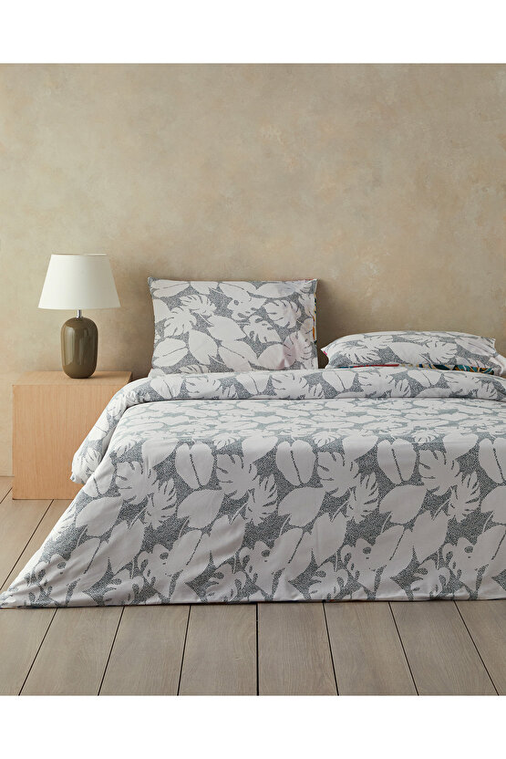 Leaf Jungle Tek Kişilik Nevresim Seti Fuşya