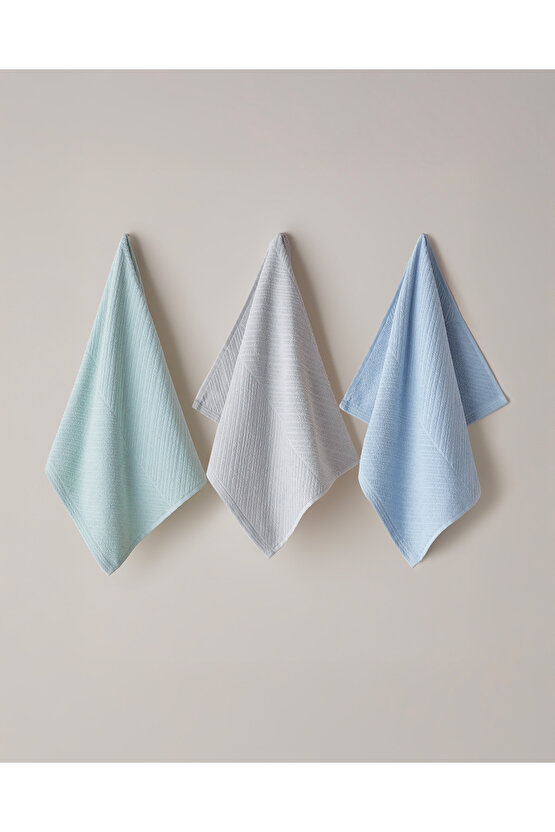 Twill Pamuk Yüz Havlusu 50x70 cm Açık Mavi