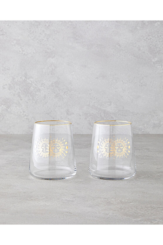 Talisman Mysterious Cam 2li Bardak 380 ml Şeffaf-Gold