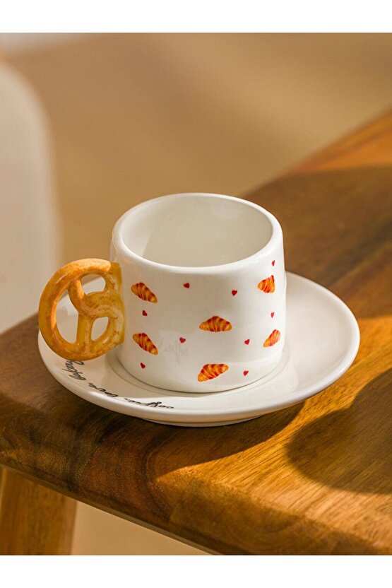 Karişik Baskılı 2 Kişilik Porselen Kahve Fincan Takımı 100 Ml (W5)