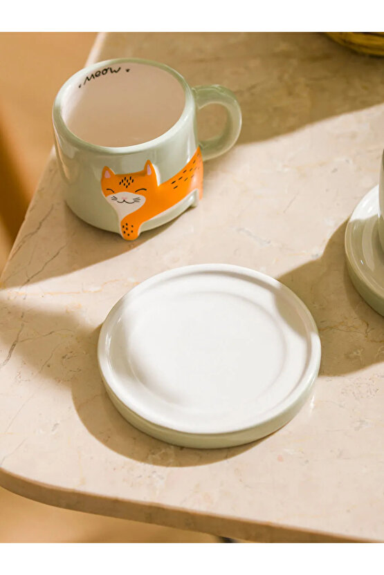 LCW Karışık Tilki Figürlü 2 Kişilik Seramik Kahve Fincan Takımı 80 Ml