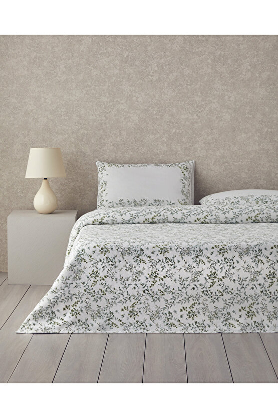 Natur Baskılı Tek Kişilik Pike Takımı 150x220 Cm Yeşil