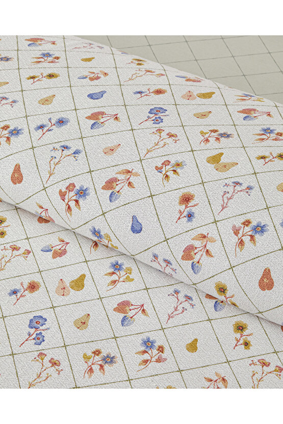 Pear Garden Baskılı Çift Kişilik Pike Takımı 200x220 cm Yeşil