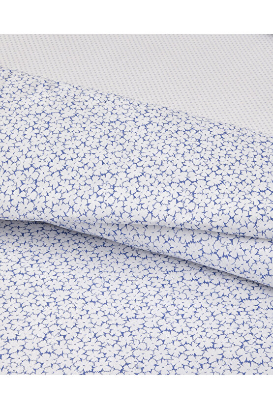 Sweet Violet Kolay Ütülenir Çift Kişilik Çarşaflı Nevresim Takımı 200x220 cm Koyu Mavi