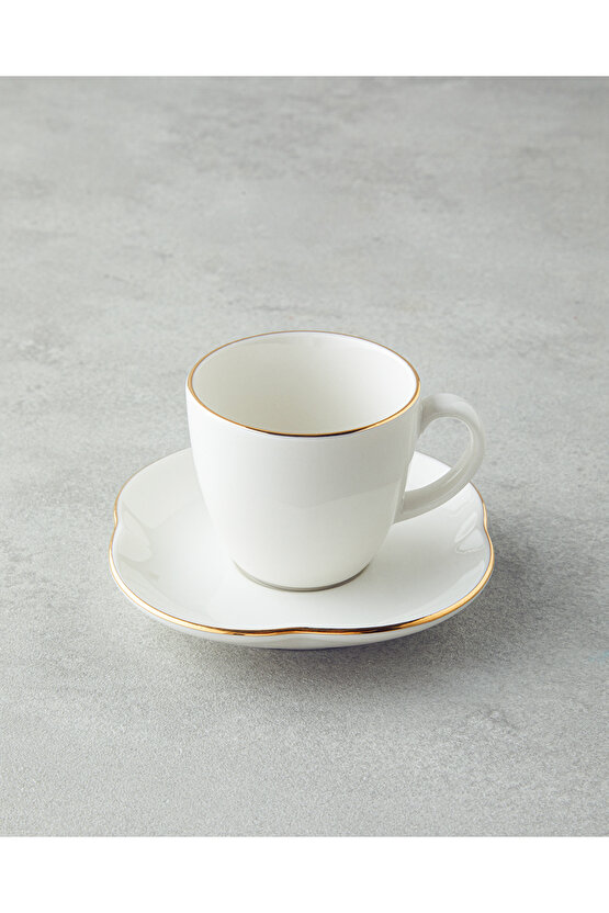 Aren Porselen 4 Parça 2 Kişilik Kahve Fincan Takımı 80 ml Gold