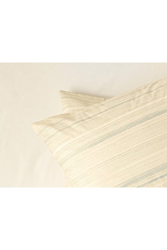Blurry Wave Pamuklu 2li Yastık Kılıfı 50x70 Cm Mavi