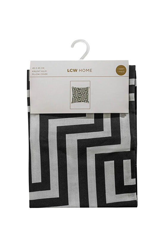 Siyah Çizgili Kırlent Kılıfı 45x45 Cm