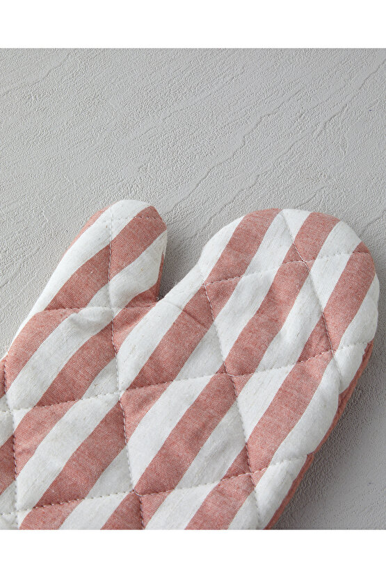 Cooker Pamuk-Keten 2li Mutfak Seti 18x28 cm+18x18 cm Kiremit