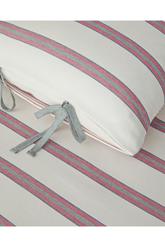 Cool Stripe İpliği Boyalı Çift Kişilik Nevresim Takımı 200x220 cm Bordo-Yeşil