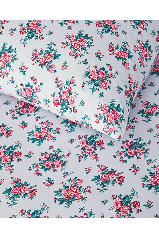 Rose Harmony Çift Kişilik Nevresim Seti Mavi