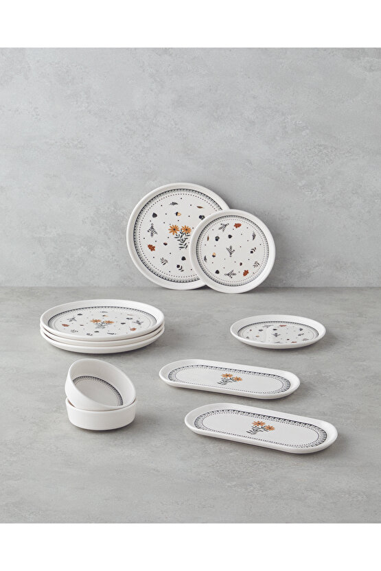 Autumn Seramik Kahvaltı Takımı 10 parça 4 kişilik Renkli