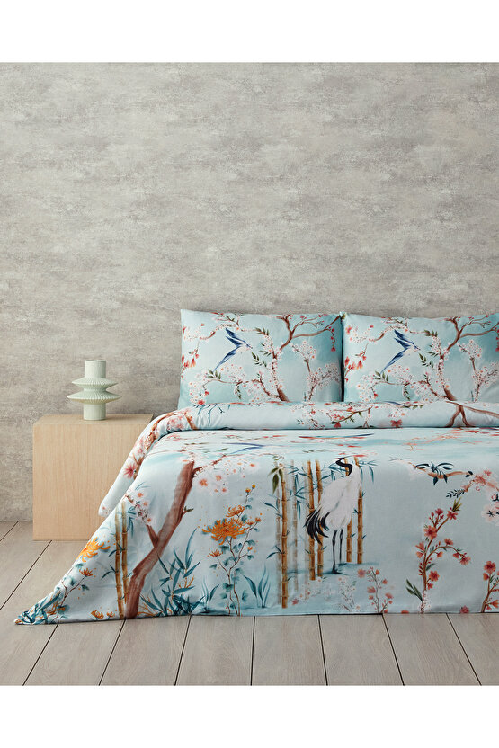 Bright Shinrin Çift Kişilik Nevresim Takımı Turkuaz