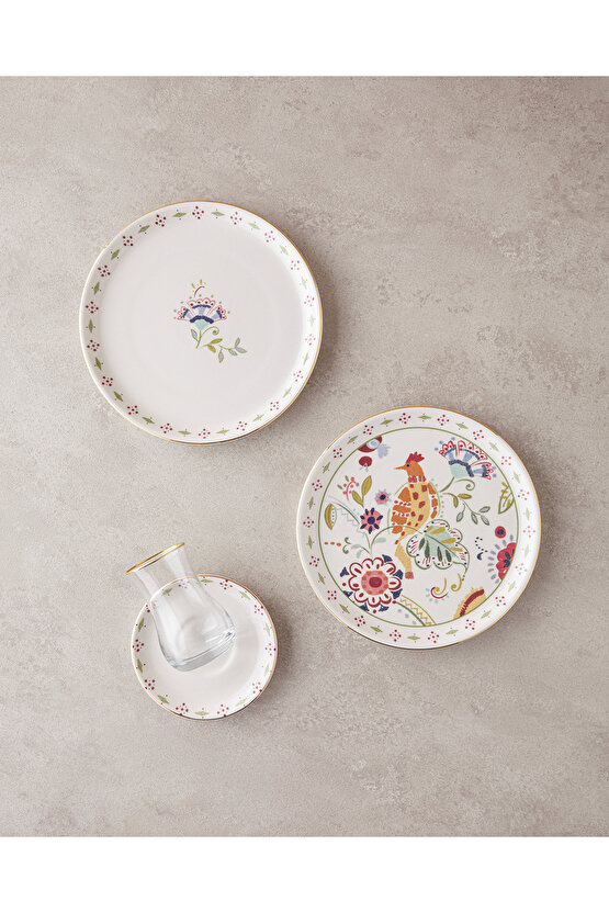 Angelo Seramik Pasta Seti 18 Parça 6 Kişilik Renkli