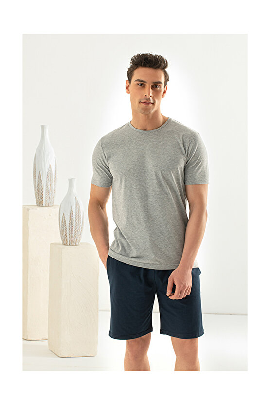 Basic Comfort Penye Erkek Pijama Takımı Lacivert