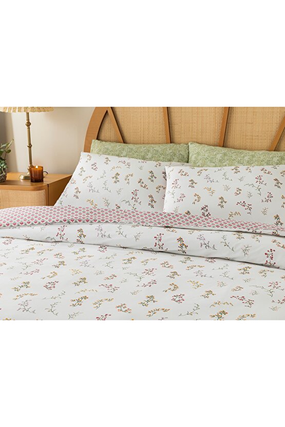 Spring Branch Pamuk Çift Kişilik Nevresim Takımı 200x220 Cm Koyu Pembe