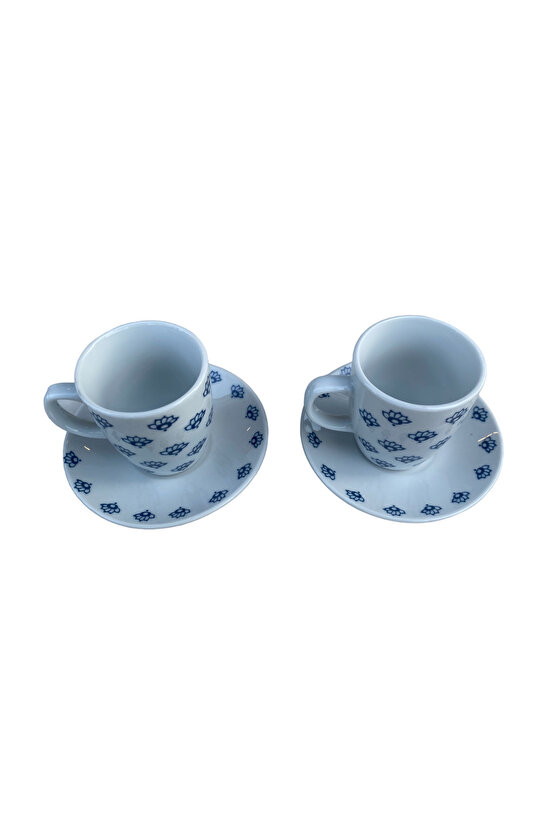 Ferlin Porselen 2Li Kahve Fincanı Takımı 100 Ml Lacivert
