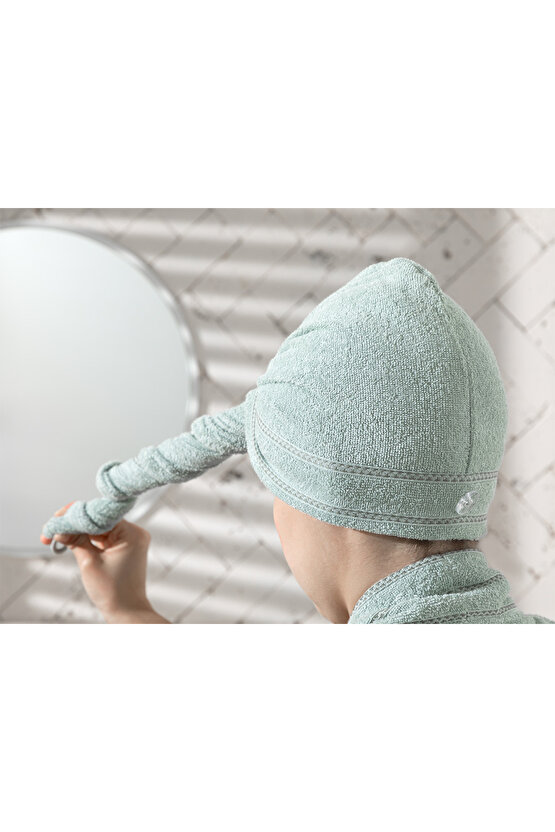 Soft Pamuklu Saç Bonesi Standart Mint