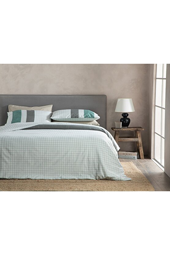 Bold Line Kolay Ütülenir Çift Kişilik Nevresim Seti 200x220 Cm Yeşil