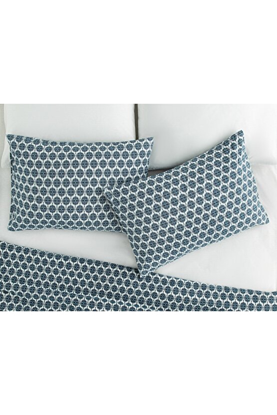 Mini Polycircles Kolay Ütülenir 2li Yastık Kılıfı 50x70 Cm Lacivert