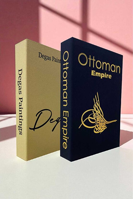 2’li Kumaş Kaplı Kitap Görünümlü Dekoratif Kutu | Hediye & Takı Kutusu