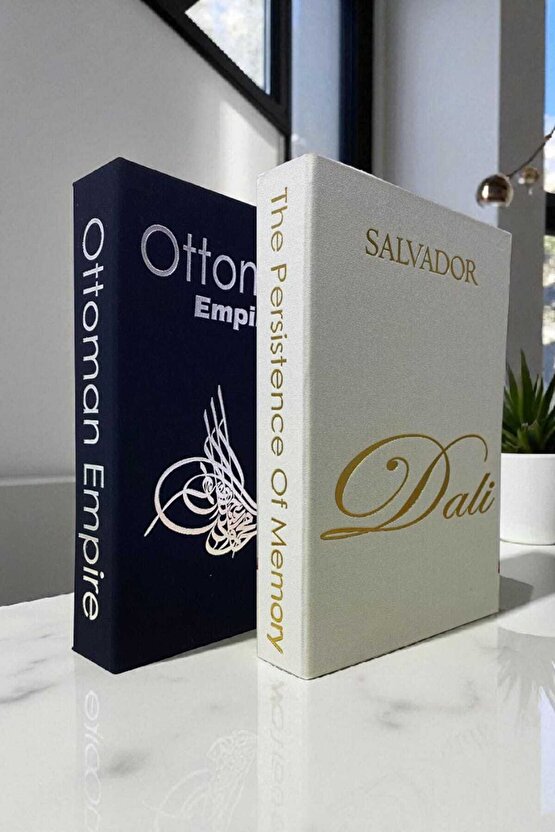 2’li Kumaş Kaplı Kitap Görünümlü Dekoratif Kutu | Hediye & Takı Kutusu