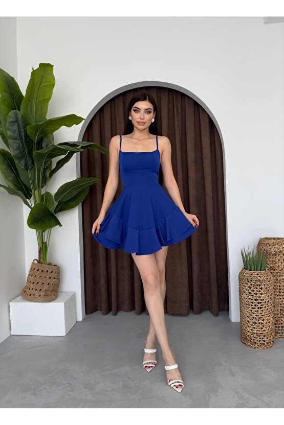 Gökyüzü Moda Common İp Askılı Elbise