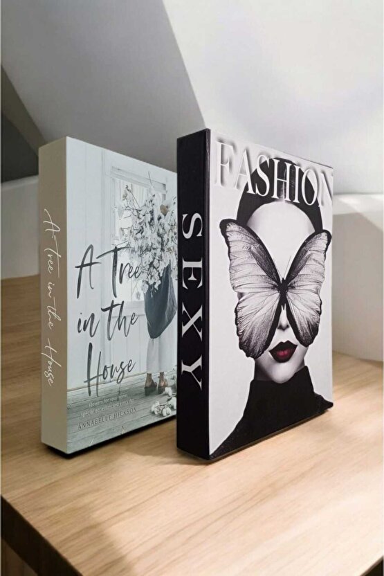 Dekoratif Kitap Görünümlü Kutu 2li Set Decorative Book Looking Box