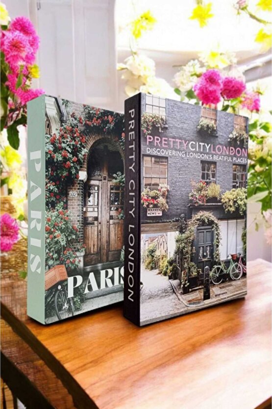 Dekoratif Kitap Görünümlü Kutu 2li Set Decorative Book Looking Box