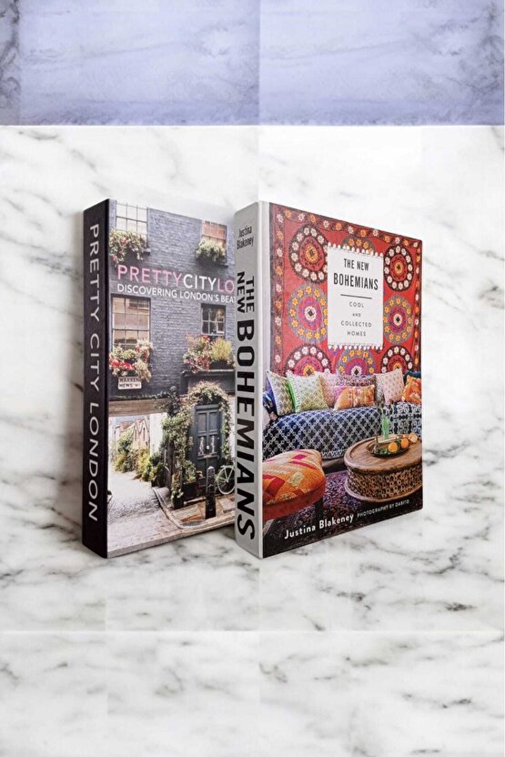 Dekoratif Kitap Görünümlü Kutu 2li Set Decorative Book Looking Box