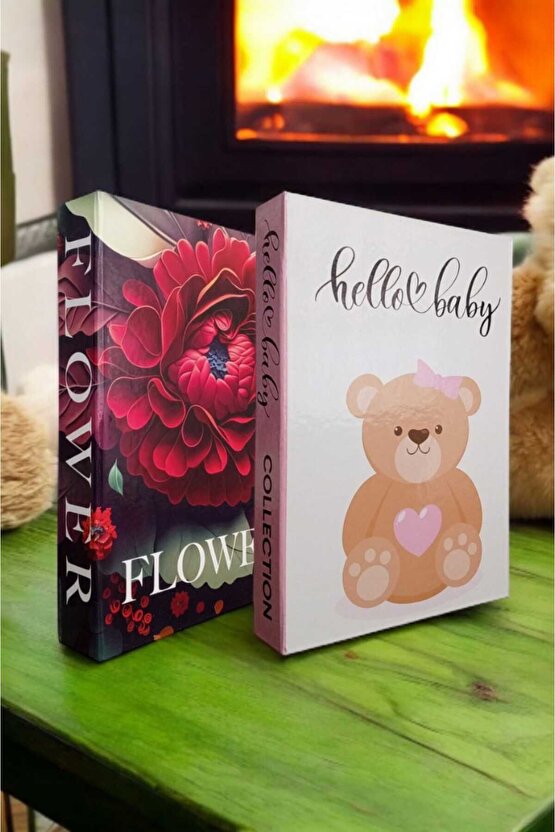 Dekoratif Kitap Görünümlü Kutu 2li Set Decorative Book Looking Box