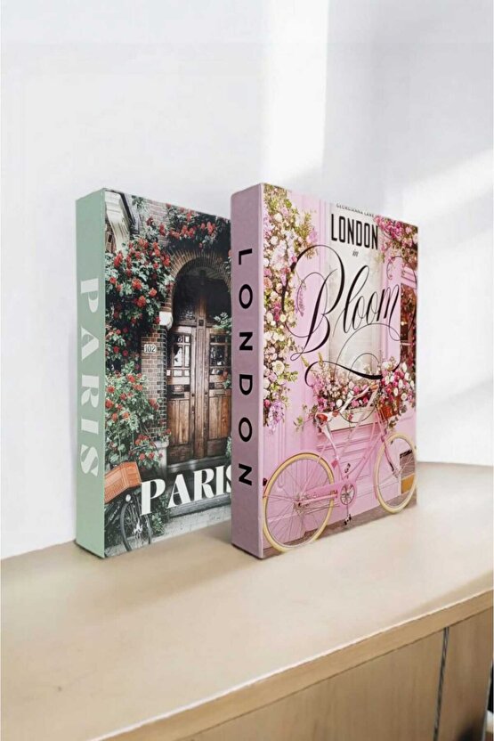 Dekoratif Kitap Görünümlü Kutu 2li Set Decorative Book Looking Box