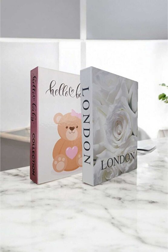 Dekoratif Kitap Görünümlü Kutu 2li Set Decorative Book Looking Box