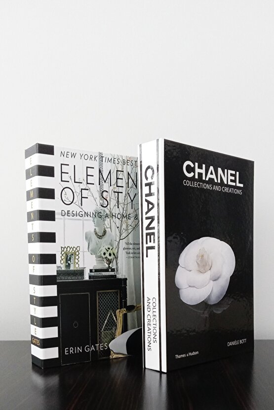 2li Dekoratif Kitap Kutu Görünümlü Elements Siyah & Siyah Gül Temalı