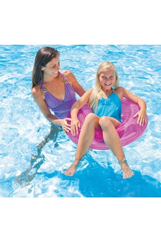 Şeffaf Baskılı Jumbo Simit 76 Cm - 59260 Pembe