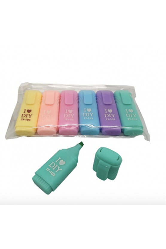 6 Renk Mini Pastel Işaretleme Kalemi F.k