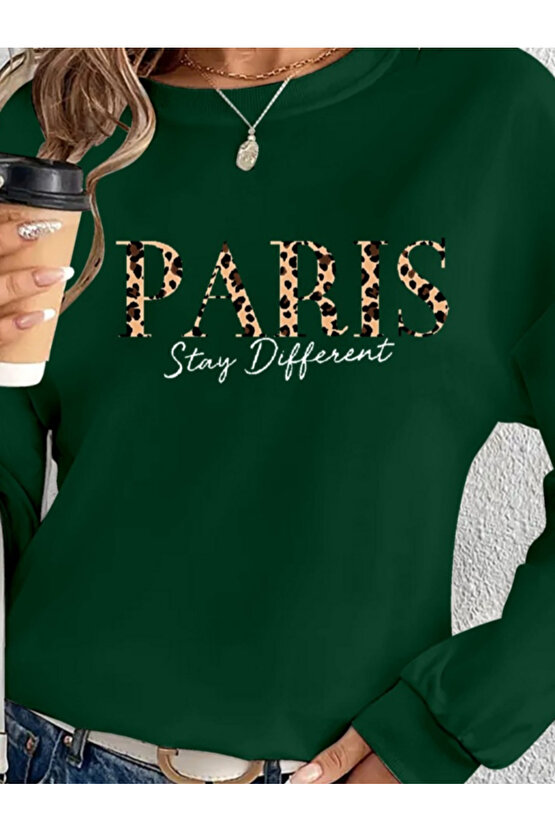 Gökyüzü Moda Kadın Uzun Kollu Bisiklet Yaka Desenli Viskon Iki Iplik Bluz