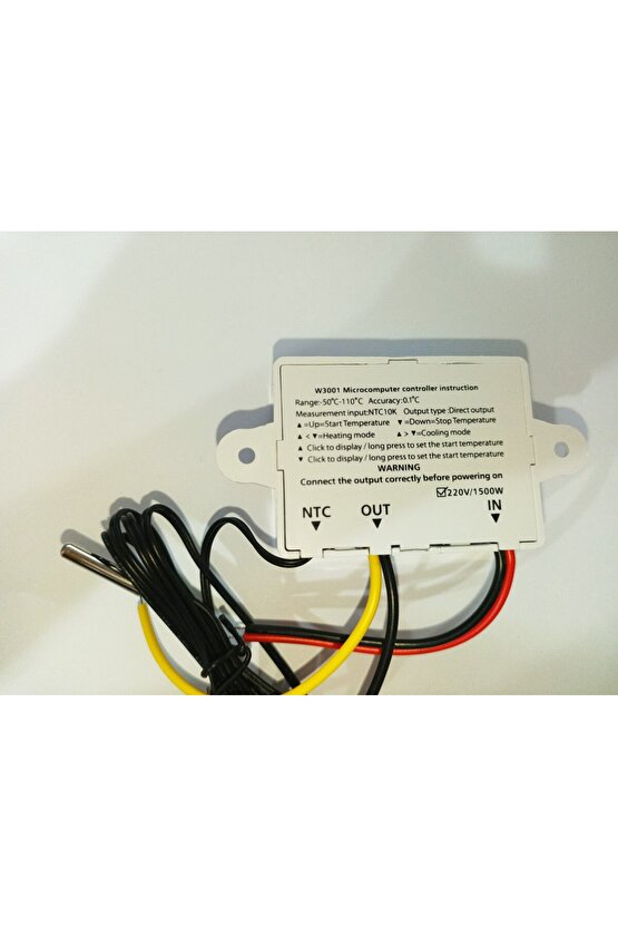 220v Termostat Xh-w3001 Dijital Termostat Sıcaklık Kontrol Cihazı 220v-1500w