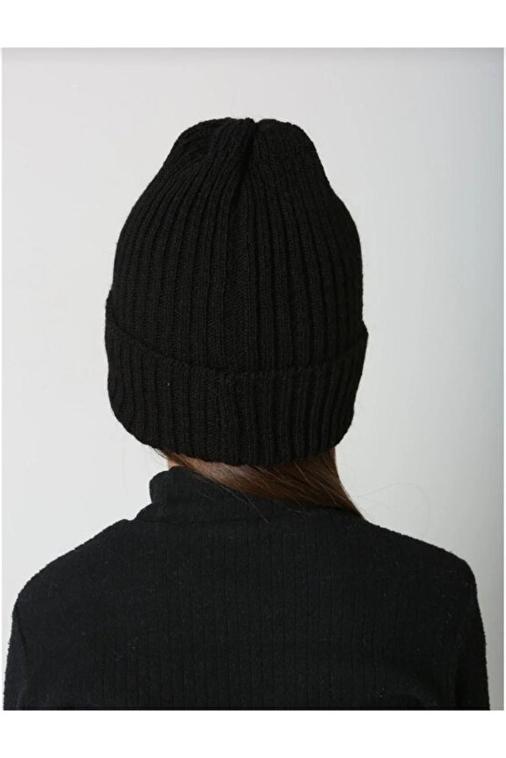 ÇOCUK DOKUMA TRİKO BERE - SİYAH