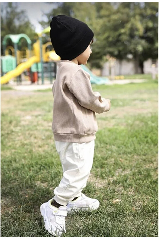 ÇOCUK DOKUMA TRİKO BERE - SİYAH