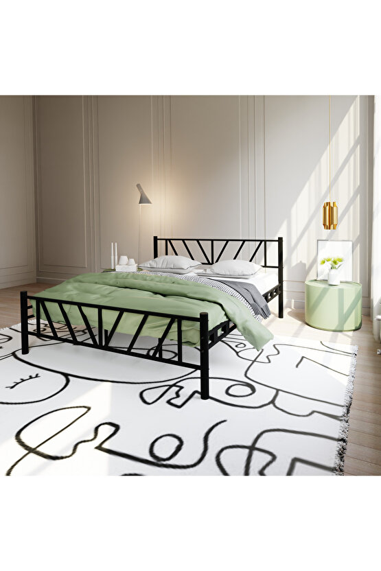 Gardenya Çift Kişilik Metal Karyola A Kalite, Ses Çıkarmaz ,Ölçülü Model Karyola