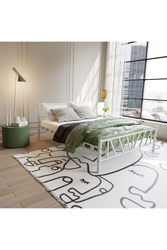 Gardenya Çift Kişilik Metal Karyola A Kalite, Ses Çıkarmaz ,Ölçülü Model Karyola